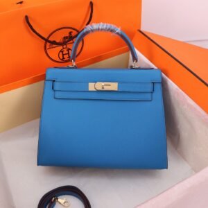 Hermes Kelly 25 28 Gold hardware (Electric blue)