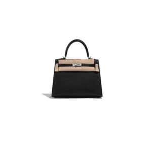 Hermes Kelly 25 28 Silver hardware (Black)